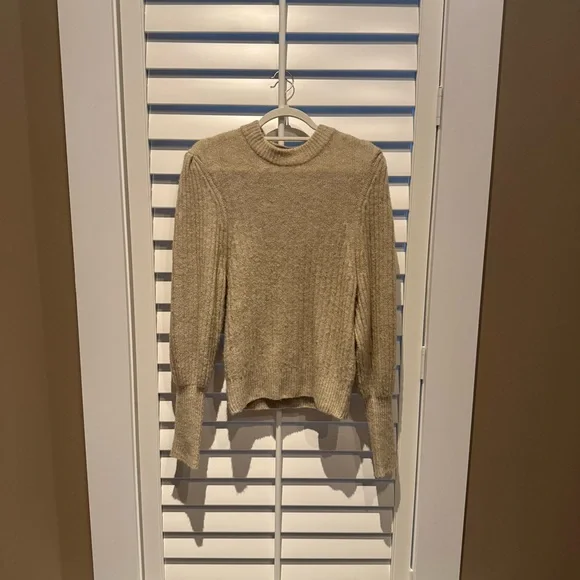 Leith Beige Ribbed Sweater Oatmeal Colour - Picture 3 of 3